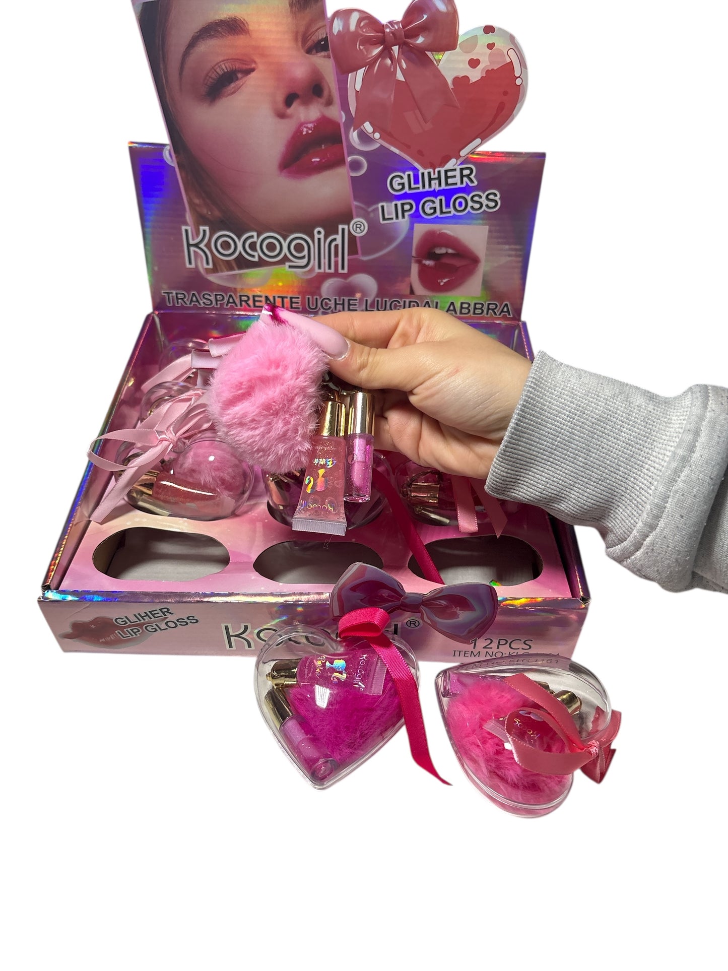 Cuoricino portachiavi + 2 gloss